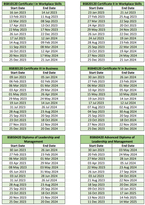 Timetable and sessions Ivy Link College