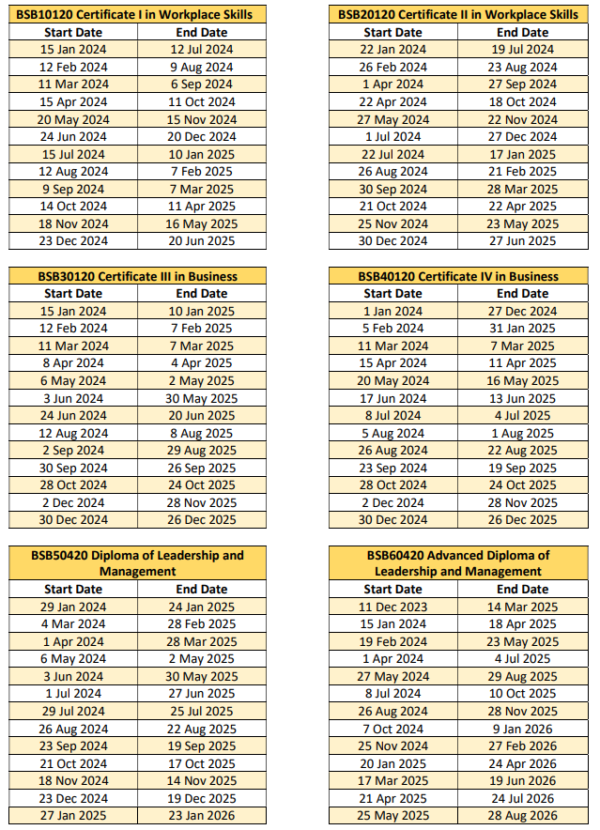 Timetable and sessions Ivy Link College